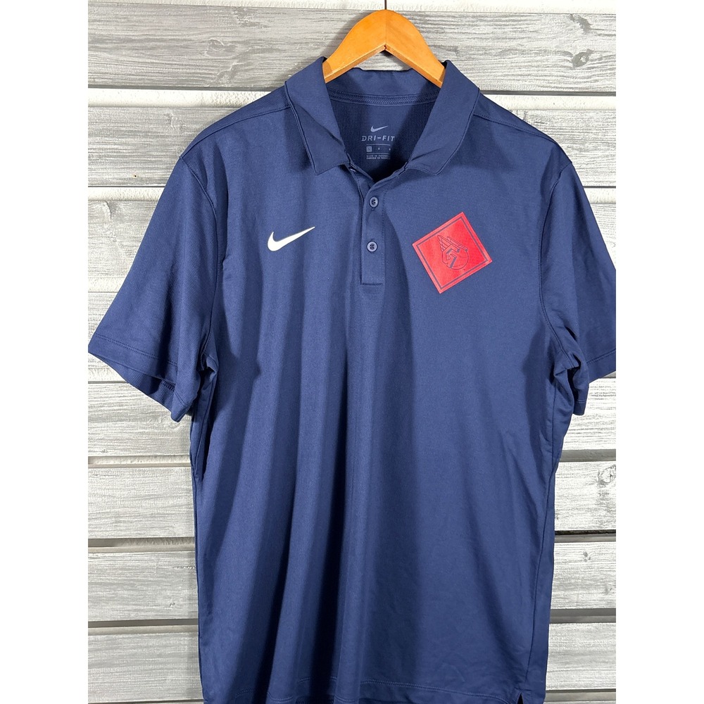 Nike Dri-FIT Mens Navy Blue Cleveland Guardians Baseball Polo Shirt Size L